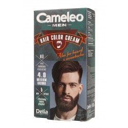 Delia Cosmetics Cameleo Men Krem koloryzujący do włosów,brody i wąsów nr. 4.0 medium brown 30ml