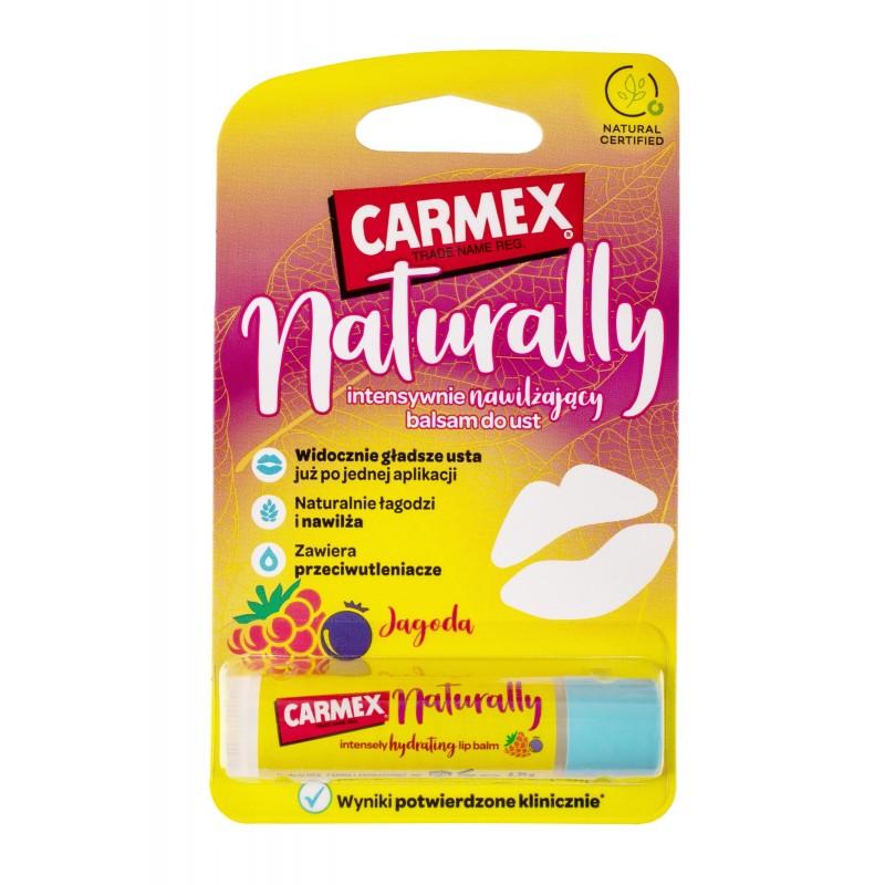 CARMEX Naturally Intensywnie Nawilżający Balsam do ust - Jagoda 4.25g