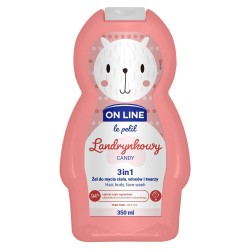 On Line Le Petit Żel do mycia ciała,włosów i twarzy 3w1 dla dzieci Landrynkowy  350ml