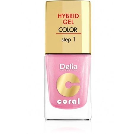 Delia Cosmetics Coral Hybrid Gel Emalia do paznokci nr 31 perłowy róż 11ml