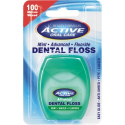 Beauty Formulas Active Oral Care Nić dentystyczna udoskonalona miętowa woskowana z fluorem
