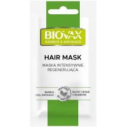 L`BIOTICA Biovax Hair Mask Maska do włosów intensywnie regenerująca - Bambus & Awokado 20ml - saszetka