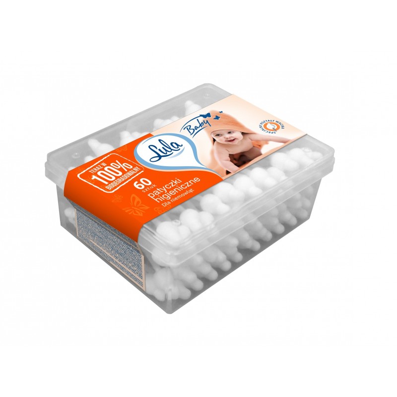 LULA Baby Patyczki higieniczne dla niemowląt BIO 1op.-60szt