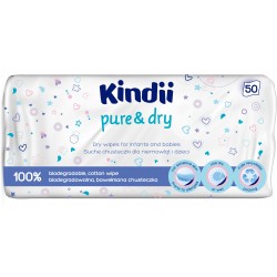 Kindii Pure & Dry Suche Chusteczki dla niemowląt i dzieci 1op.-50szt