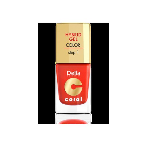 Delia Cosmetics Coral Hybrid Gel Emalia do paznokci nr 14 pomarańczowa czerwień 11ml