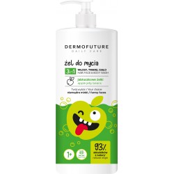 Dermofuture Daily Care Kids Żel 3in1 do mycia twarzy,ciała i włosów Jabłuszkowe Żelki 500ml