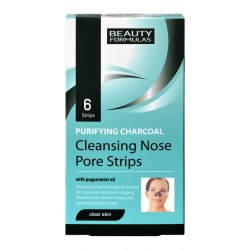 Beauty Formulas Skin Care Głęboko oczyszczające paski na nos z węglem 6szt