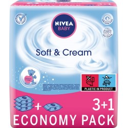 Nivea Baby Chusteczki Soft & Cream  63szt x 4 (3+1)
