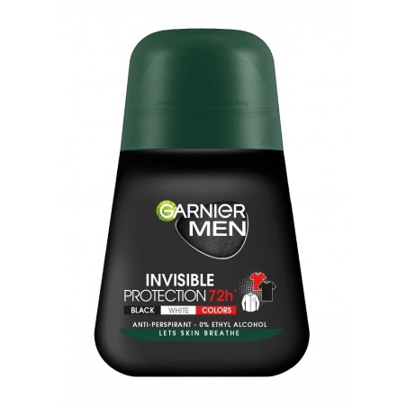 Garnier Men Dezodorant roll-on Invisible Protection 72h - Black,White,Colors   50ml