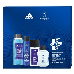 ADIDAS UEFA CHAMPIONS LEAGUE Zestaw prezentowy Best of The Best (Woda po goleniu 100ml + Żel pod prysznic 3w1 250ml+Deo spray 15