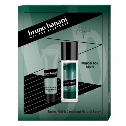 BRUNO BANANI Zestaw prezentowy Made For Men (Dezodorant naturalny spray 75ml+Żel pod prysznic 50ml))