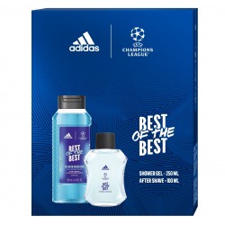 ADIDAS UEFA CHAMPIONS LEAGUE Zestaw prezentowy Best of The Best (Woda po goleniu 100ml + Żel pod prysznic 3w1 250ml)