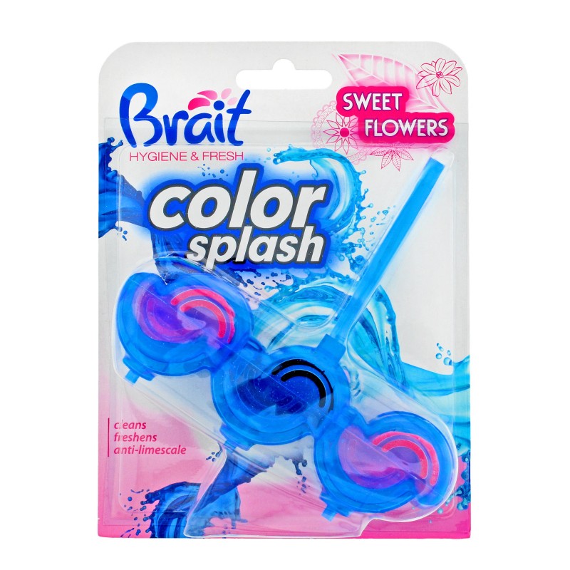 Brait Hygiene & Fresh Kostka toaletowa 2-fazowa Color Splash do WC Sweet Flowers  45g
