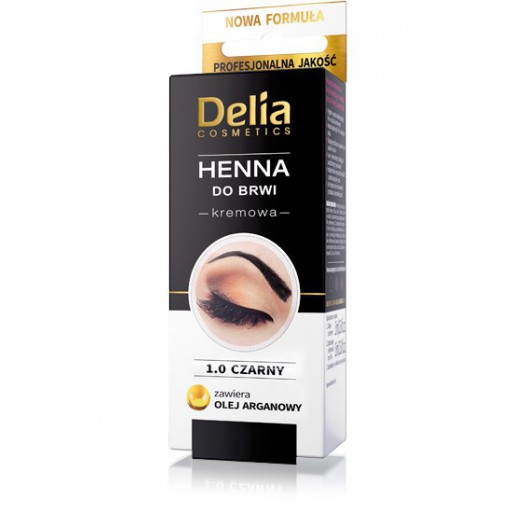 Delia Cosmetics Henna do brwi kremowa nr 1.0 Czarna  1op.