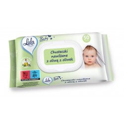 LULA Baby Chusteczki nawilżane dla niemowląt i dzieci - z oliwą z Oliwek 1op.-50szt