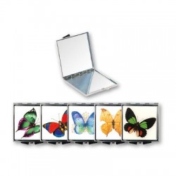 Top Choice Makijaż Lusterko kieszonkowe Butterfly kwadratowe (85420)  1szt