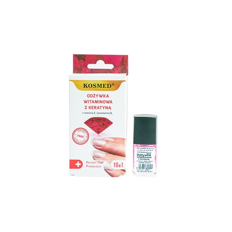 Kosmed Odżywka do paznokci witaminowa z keratyną 10w1  9ml