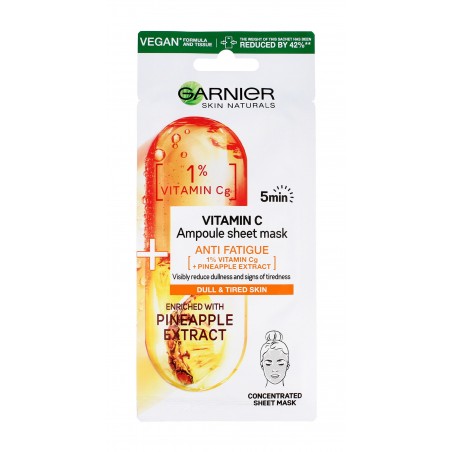 Garnier Skin Naturals Ampułka przeciw oznakom zmęczenia w masce na tkaninie z 1% witaminą Cg 15g