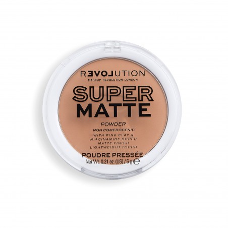 Makeup Revolution Super Matte Pressed Powder Puder matujący - Tan 6g