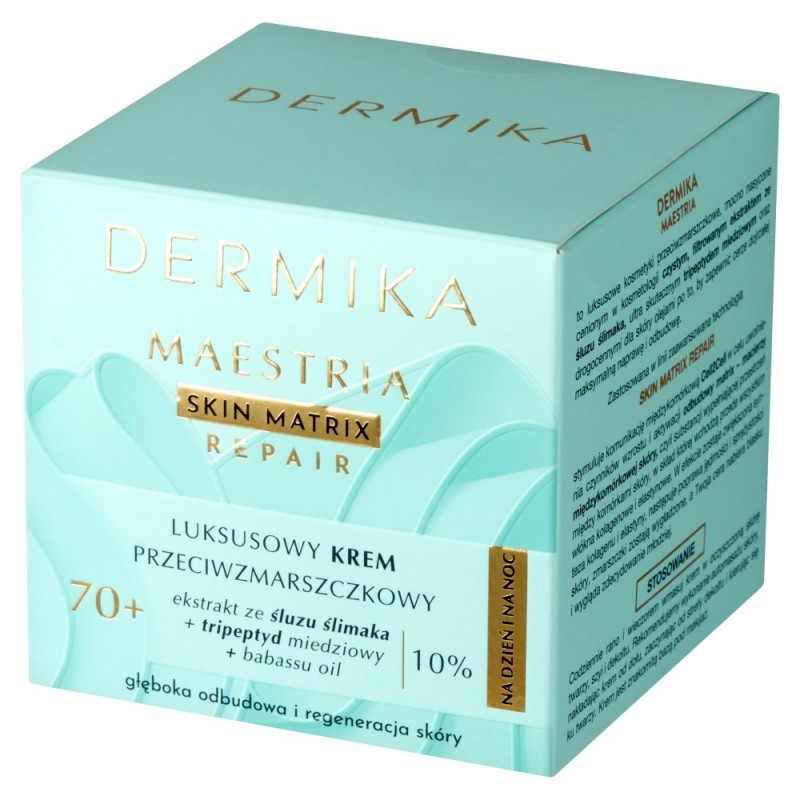DERMIKA Maestria Skin Matrix Repair Luksusowy Krem przeciwzmarszczkowy 70+ z ekstraktem ze śluzu ślimaka (10%) na dzień i noc 50