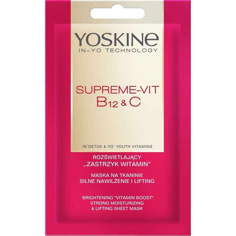 YOSKINE Supreme-Vit B12&C Maska na tkaninie Silne nawilżenie i lifting