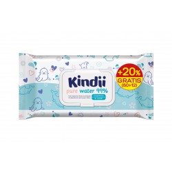KINDII Pure Water 99% Chusteczki oczyszczające dla niemowląt i dzieci (60+12 szt) cashback pop-up