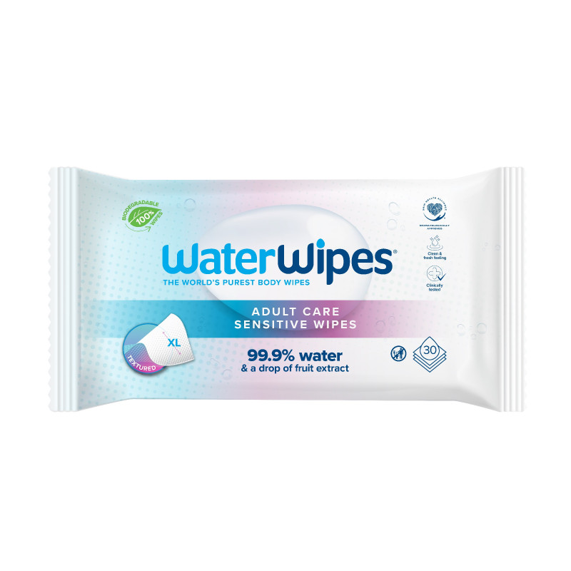 WATER WIPES Bio Adult Care Chusteczki nawilżane dla dorosłych XL Sensitive 99.9% wody - biodegradowalne  1op.-30szt