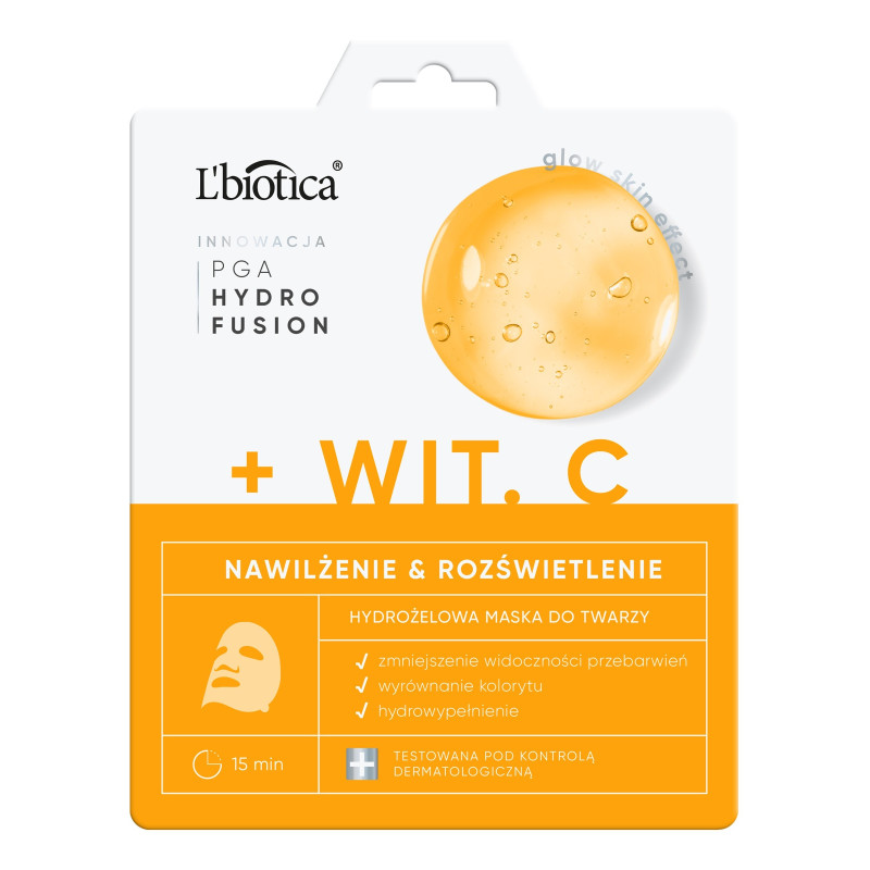 L`BIOTICA PGA Hydr Fusion + Witamina C Hydrożelowa maska do twarzy - nawilżenie i rozświetlenie