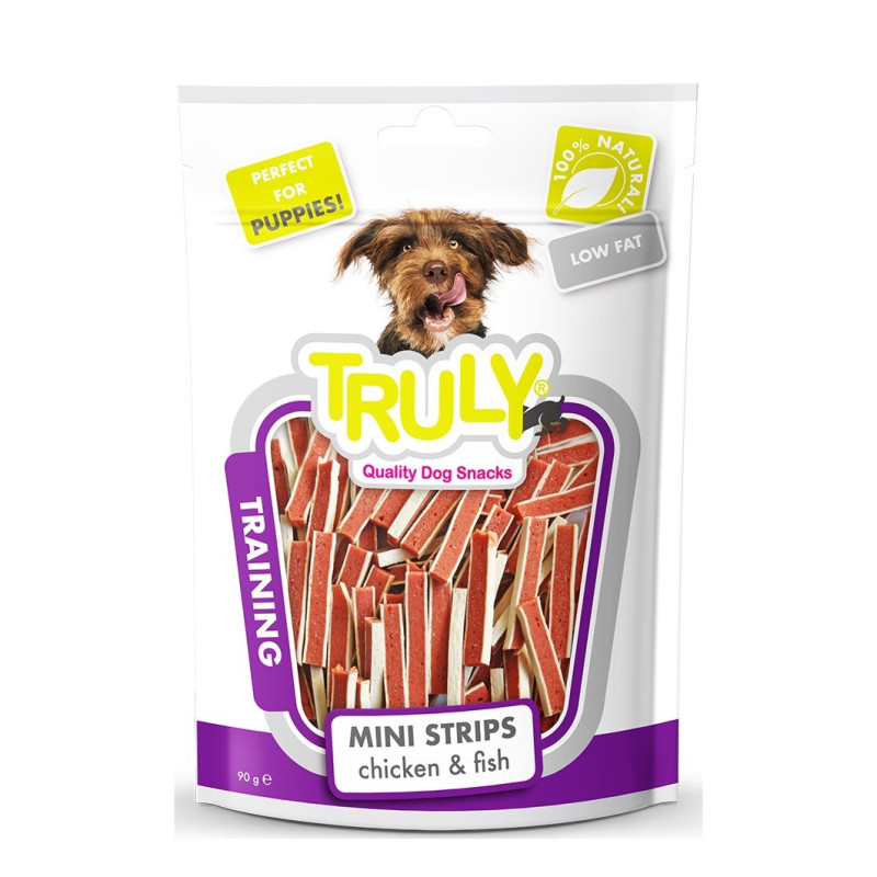 TRULY Dog Snacks Przekąski dla psa Training - mini kanapki kurczak i ryba 90 g