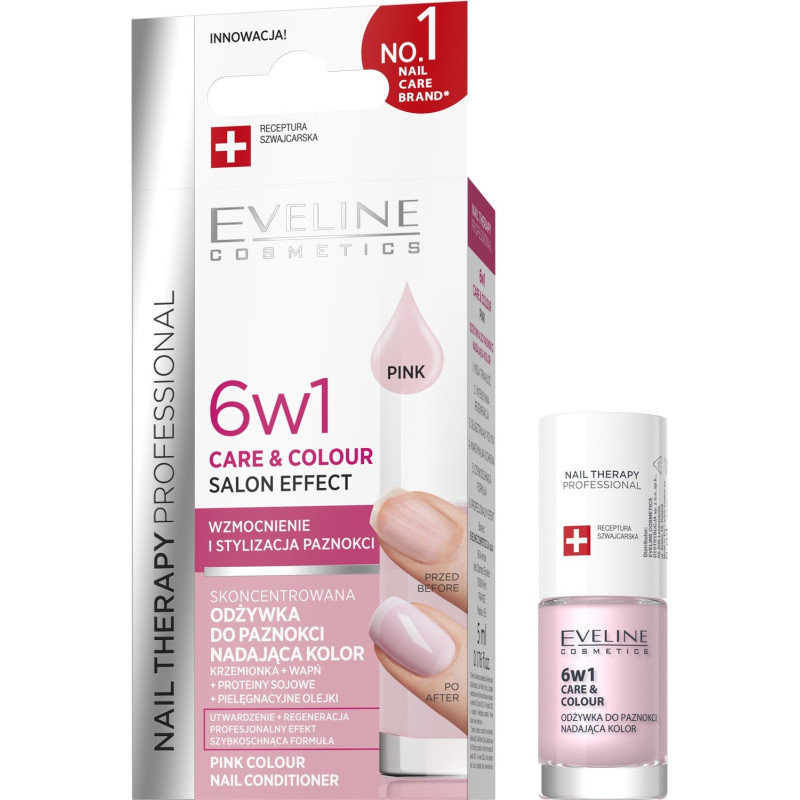 EVELINE Nail Therapy Professional Skoncentrowana odżywka do paznokci nadająca kolor - Pink 5 ml