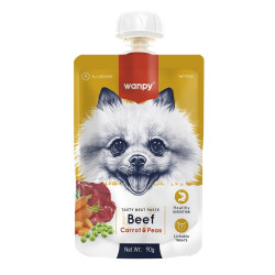 WANPY Dogs Kremowa Pasta dla psów - Beef,Carrot&Peas (wołowina z marchewką i groszkiem) 90 g