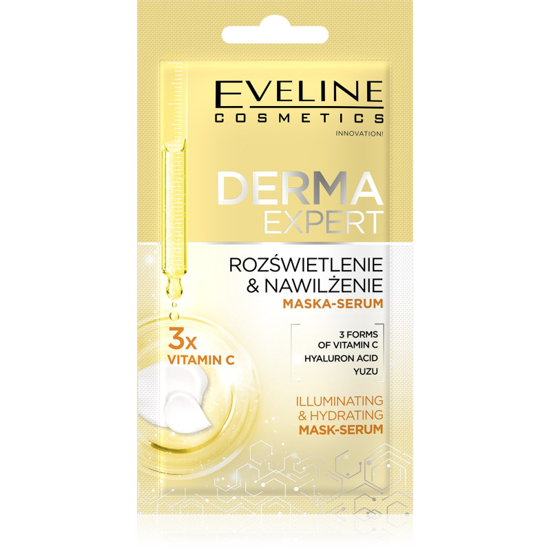 EVELINE Derma Expert Maska - serum rozświetlenie i nawilżenie 8 ml