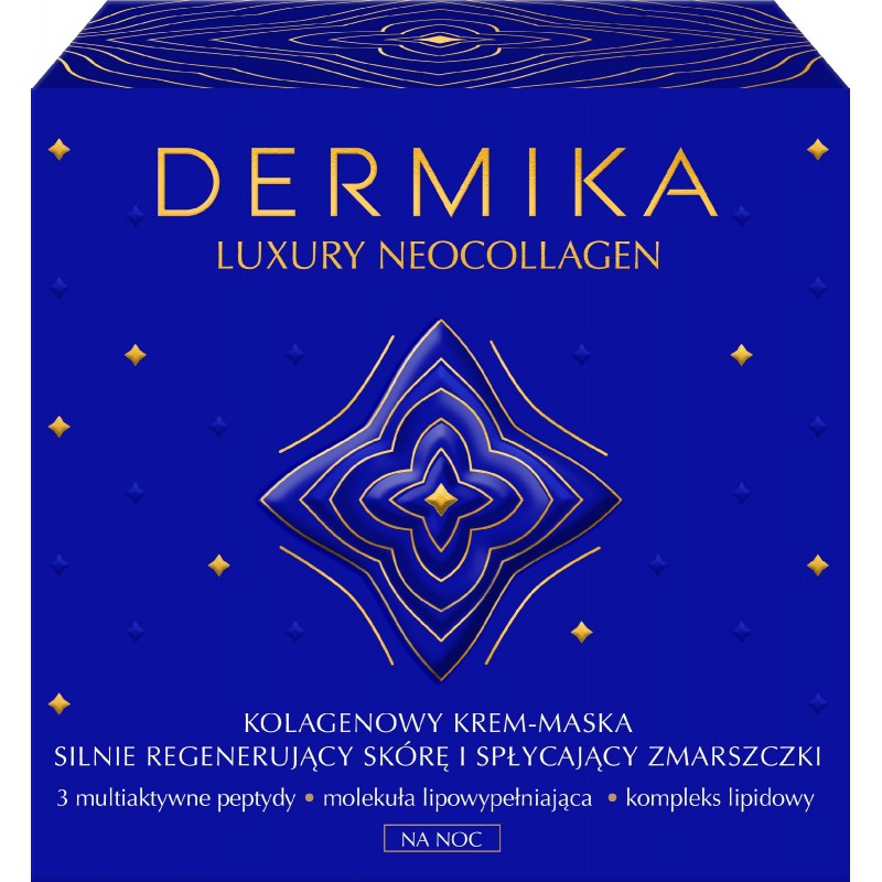 Dermika Luxury Neocollagen Kolagenowy Krem - Maska silnie regenerujący skórę i spłycający zmarszczki na noc  50ml