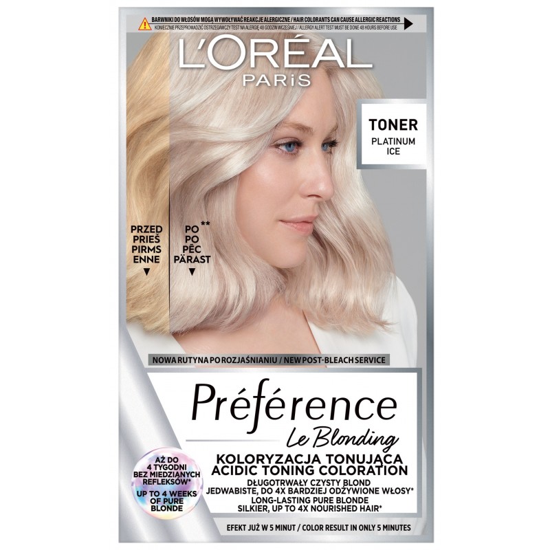 LOREAL Preference Le Blonding Toner koloryzujący do włosów blond - Platinum Ice 1op.