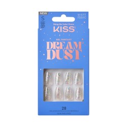 KISS Sztuczne paznokcie na klej Gel Fantasy Dreamdust, Mood Dust, White, Short Coffin