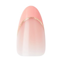KISS Sztuczne paznokcie na klej Voguish Fantasy French, Pink French Tips, Medium, Almond Shape