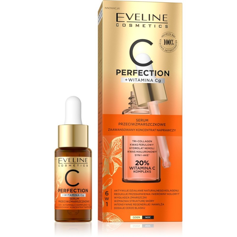 EVELINE C Perfection Silnie odmładzające serum przeciwzmarszczkowe 6w1 z witaminą C 18 ml