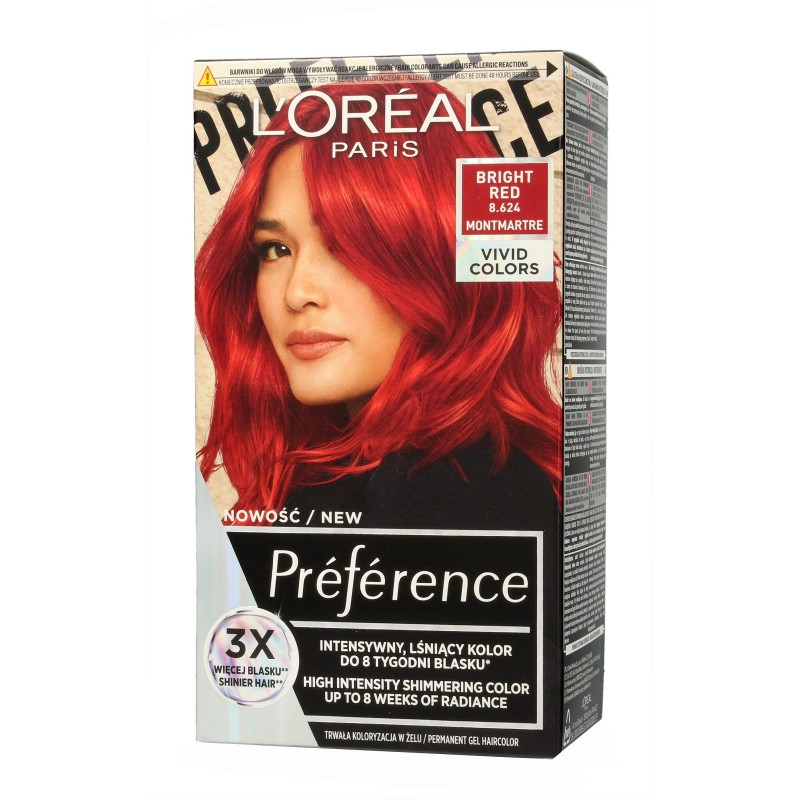 Loreal Preference Vivid Colors Farba do włosów nr 8.624 Bright Red (Montmartre) 1op.