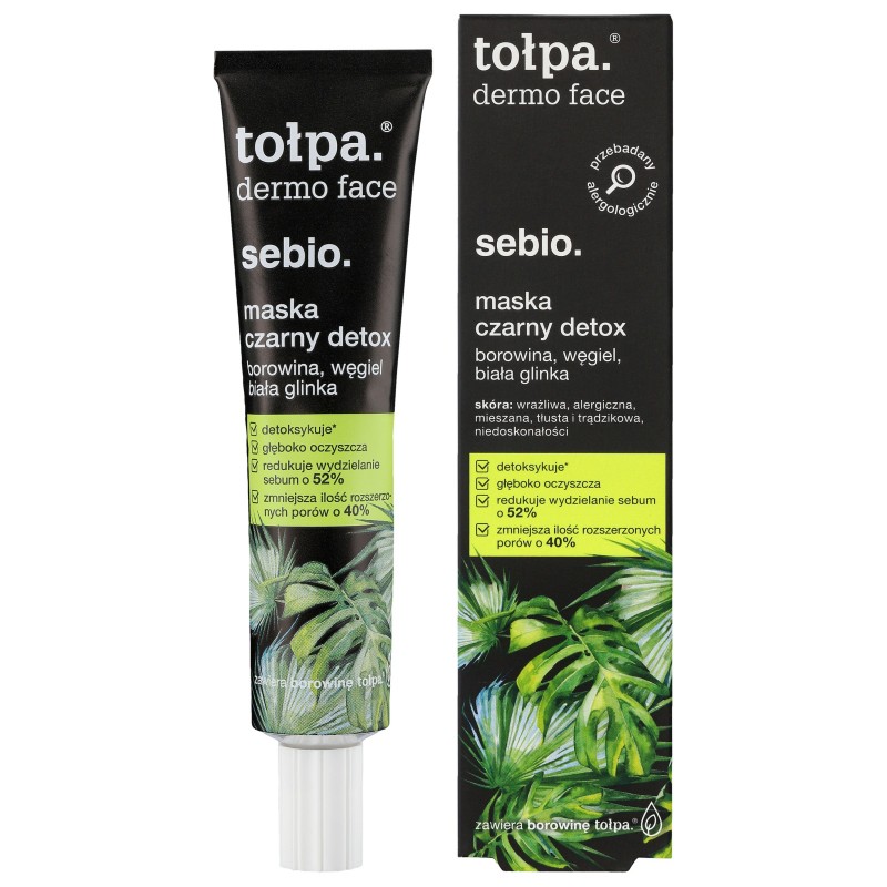 TOŁPA Dermo Face Sebio Maska do twarzy - Czarny Detox  40 ml