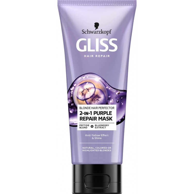 Schwarzkopf Gliss Hair Repair Purple Maska do włosów blond i rozjaśnionych  200ml