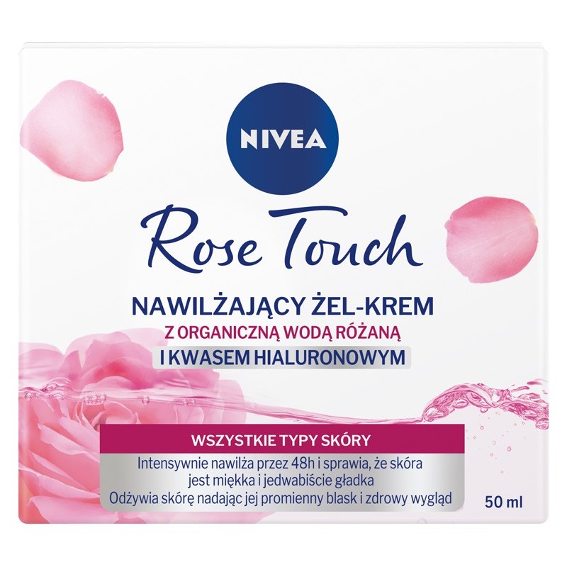 Nivea Rose Touch Nawilżający żel-krem do twarzy z organiczną wodą różaną 50 ml