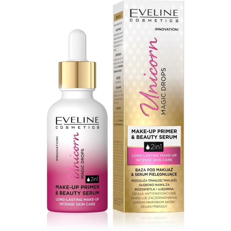 EVELINE Unicorn Magic Drops Baza-serum pielęgnujące pod makijaż 2w1  30 ml