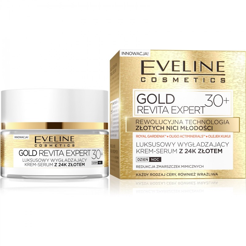 EVELINE Gold Revita Expert 30+ Luksusowy wygładzający krem-serum dzień/noc 50 ml