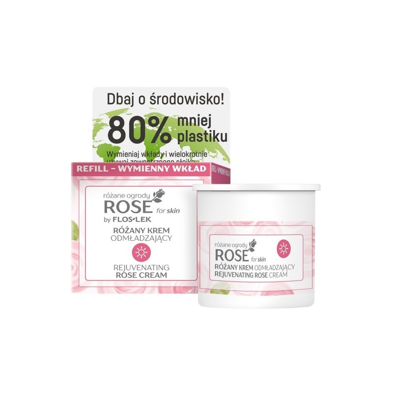 Floslek ROSE FOR SKIN Różane ogrody® Różany krem odmładzający na dzień [REFILL] 50 ml