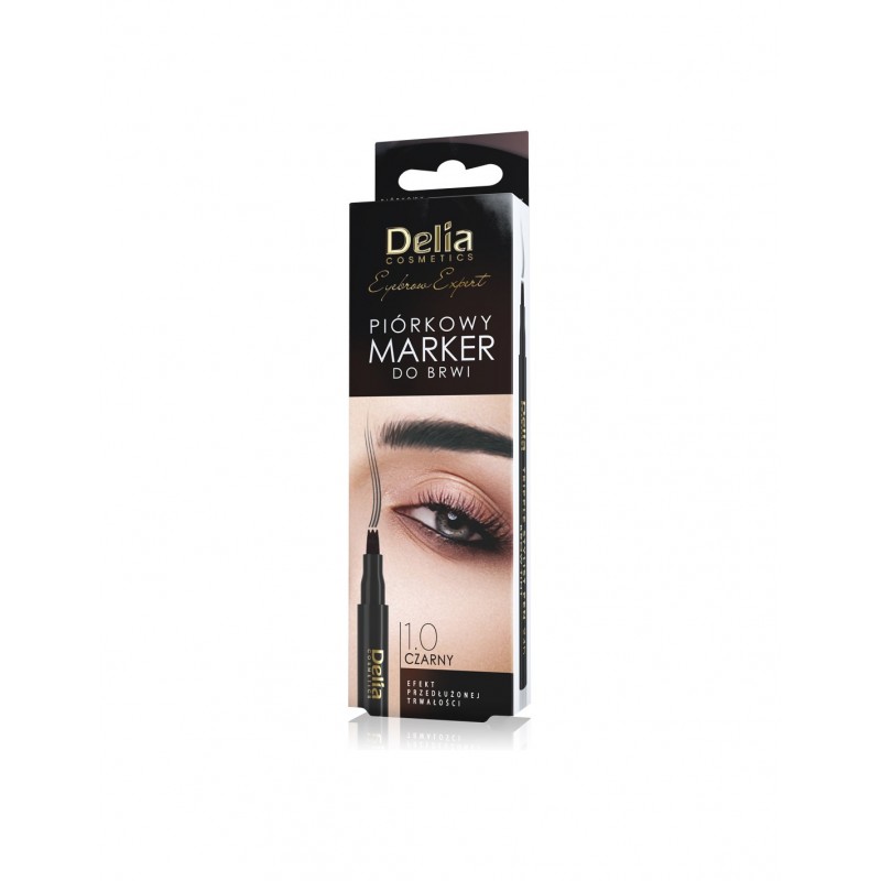DELIA Eyebrow Expert Piórkowy marker do brwi - kolor czarny