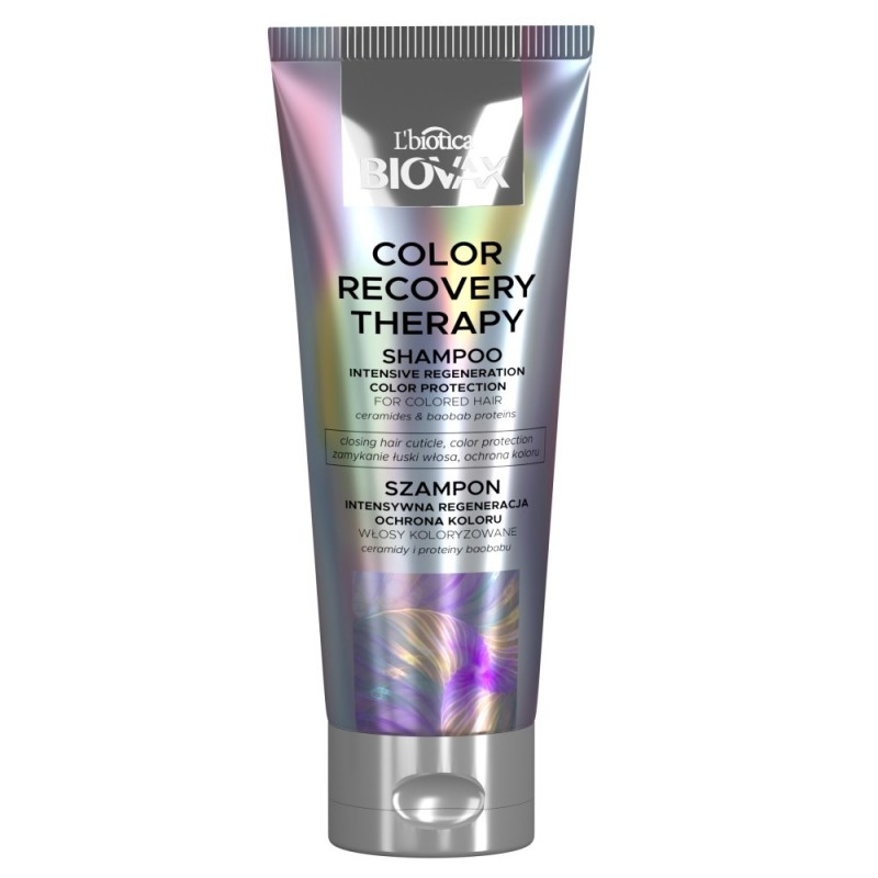 L`BIOTICA Biovax Color Recovery Therapy Szampon do włosów koloryzowanych - Intensywna Regeneracja&Ochrona Koloru  200ml