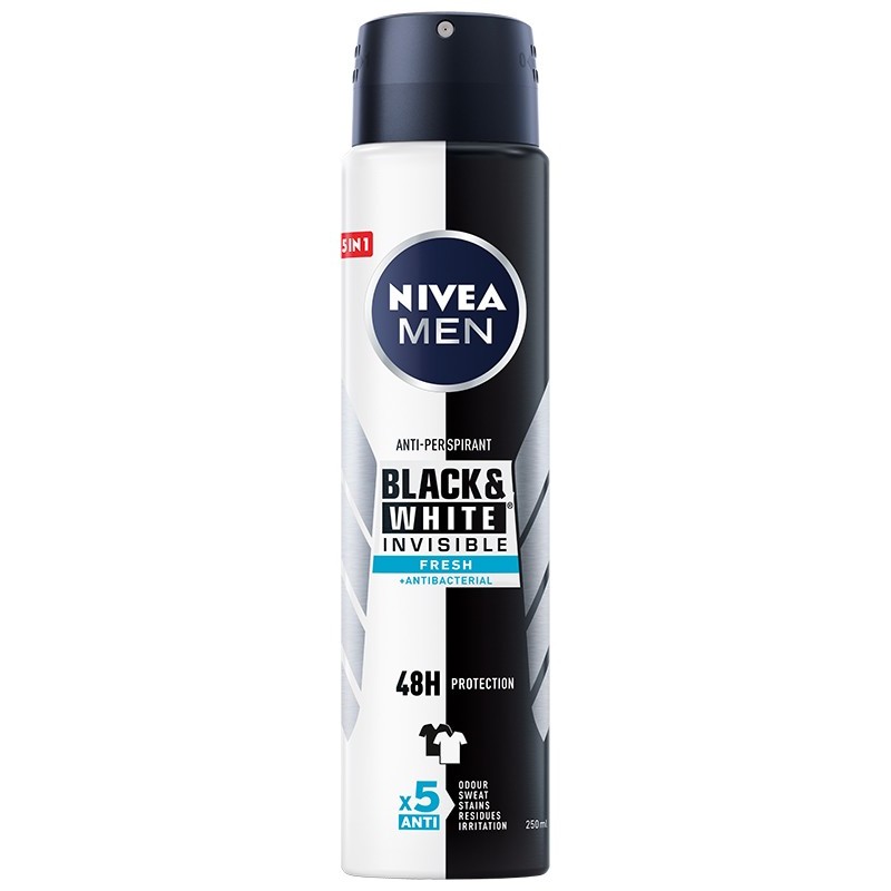 NIVEA MEN Antyperspirant w sprayu Black & White Invisible Fresh 250 ml
