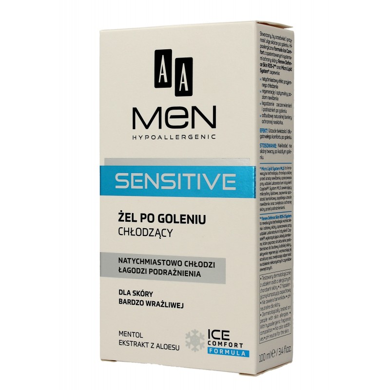 AA Men Hypoallergenic Żel po goleniu chłodzący Sensitive  100ml