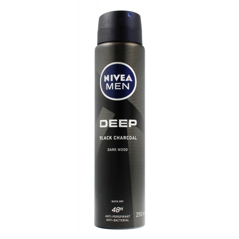 NIVEA MEN Antyperspirant w sprayu Deep Black Charcoal 250 ml