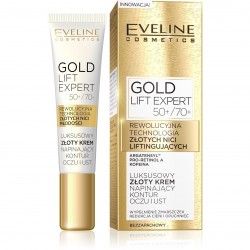 EVELINE Gold Lift Expert 50+/70+ Luksusowy złoty krem napinający kontur oczu i ust 15 ml